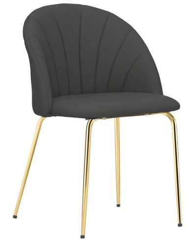 Chair - Brass Metal - Padded Back - cm 44 x 43 x 78 h