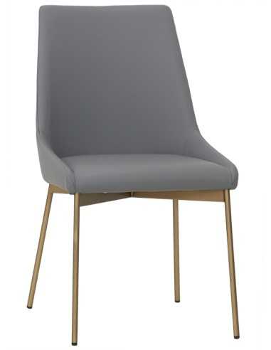 Chair - Metal satin brass - Seat and back padded - cm 45 x 45 x 86 h