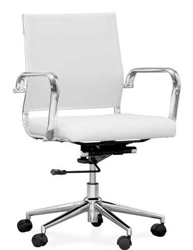 Silla de oficina - Chrome Metal - Asiento acolchado - Textilene Back - cm 51 x 45 x 93/87h