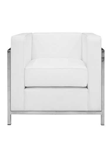 Armchair - Stainless steel - Faux leather cover - cm 76 x 70 x 68 h