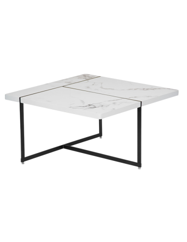 Table - Painted metal - Laminated top - cm 60 x 60 x 33 h