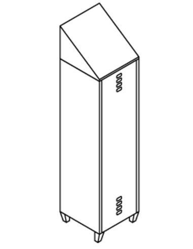 Armadio spogliatoio - N.1 posto - Scivolo e serratura - cm 42 x 35 x 180/198 h