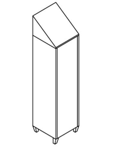 Armadio portascope - Divisorio interno - Scivolo e serratura - cm 50 x 50 x 215 h