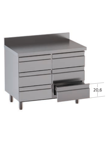 Cassettiera - Alzatina - N.6 drawers - 70 depth - cm 100 x 70 x 85 h