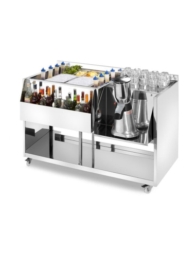 Banco cocktail - Acciaio inox AISI 304 - Dimensioni cm 125 x 70 x 83 h