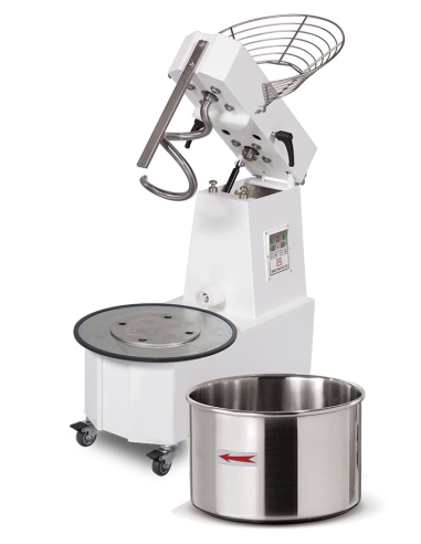 Impastatrice spirale - 2 velocità - Capacità kg 44/ lt 50 - Monofase - cm 87.8 x 53 x 77h