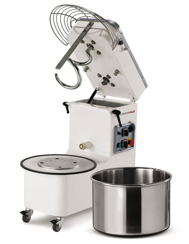 Spiral kneading machine - Capacity 10/60 kg / 75 liters - Double speed - cm 57.5 x 102 x 101 h