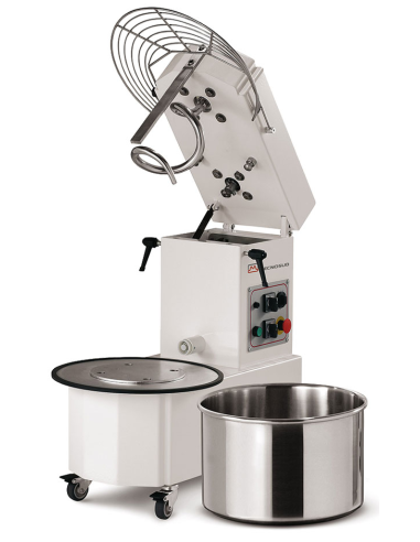 Spiral mixer - 2 speeds - Capacity kg 25/lt 33 - Monophase - cm 78 x 43 x 77 h