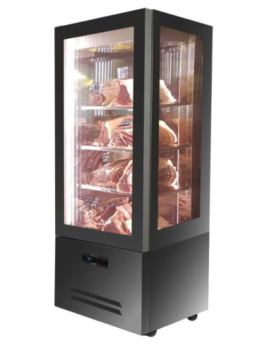 Meat display case with 4 glass sides - Cm 82 x 67 x 196 h