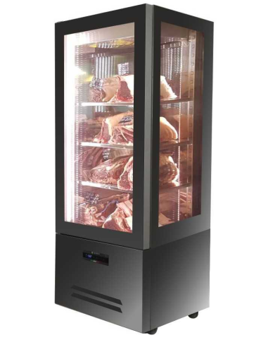 Meat display case with 4 glass sides - Cm 62 x 67 x 196 h