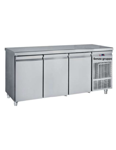 Tavolo refrigerato - Senza gruppo - N. 3 porte - cm 186 x 80 x 89h