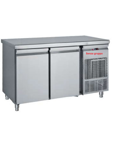 Refrigerated table - Without group - N. 2 doors - cm 132 x 80 x 89h