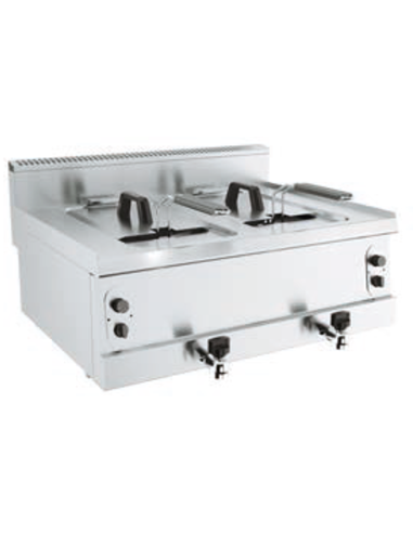 Gas fryer - Capacity 8 + 8 lt - cm 80 x 60 x 30 h