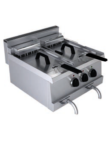 Electric fryer - Capacity 10 + 10 lt - cm 60 x 60 x 30 h