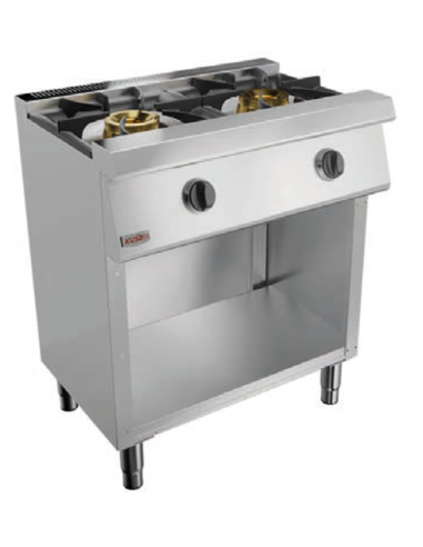 Cucina a gas - Vano aperto - N.2 fuochi - cm 80 x 57.5 x 90 h