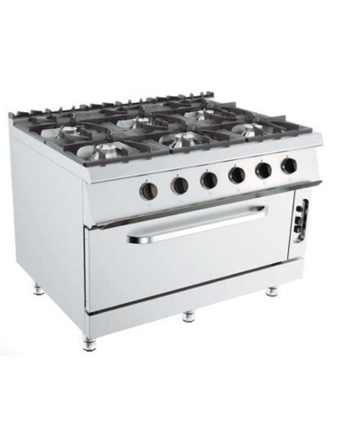 Cucina a gas - Forno a gas grande - N.6 fuochi - cm 120 x 90 x 90 h