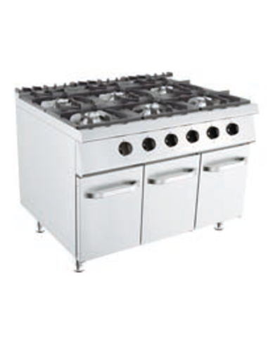 Cucina a gas - N.6 fuochi - cm 120 x 90 x 90 h