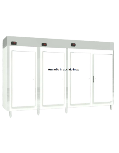 Armadio smontabile - Vani separati - Temp. 0 +10°C - cm 328 x 82 x 235.5 h