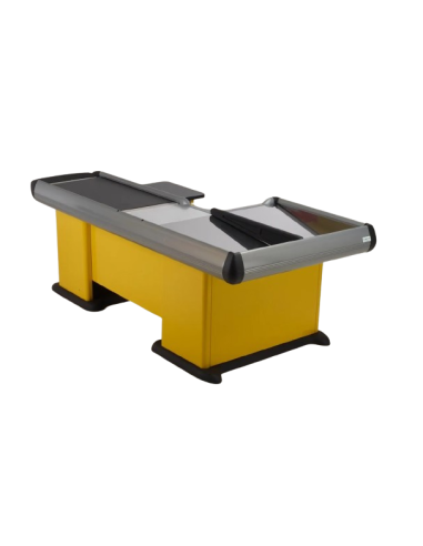 Checkout counter with double basin - Length 220 cm