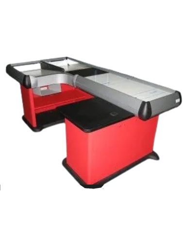 Static checkout counter with double basin - cm 204.3