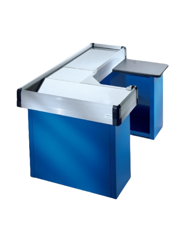 Static checkout counter with double basin - Scanner provision - 160 cm