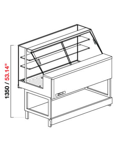 Refrigerio veterinario - Vidrio recto alto - calor seco - cm 150 x 68.8 x 135h