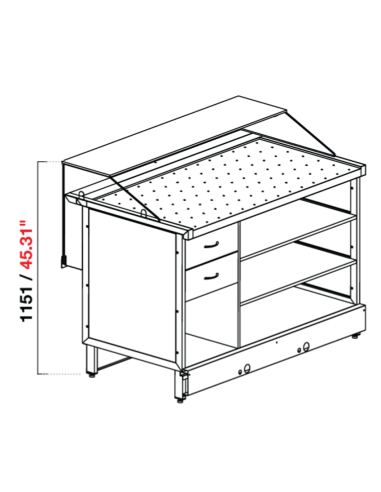 Veterina pizza - Neutra - Straight Glass Low - cm 200 x 68.8 x 115.1 h