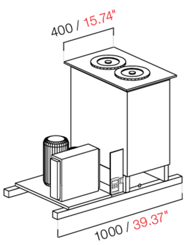 Recessed well - Static - N.2 wells - cm 100 x 68.8 x 95.1 h