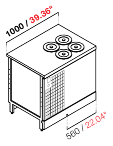 Recessed well - A glycol - N. 4 wells - With reserve - cm 100 x 68.8 x 95.1 h