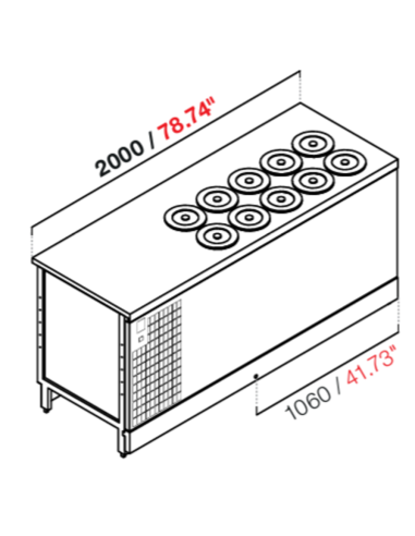 Pozzetto da incasso - N. 10 pozzetti - Con riserva - cm 200 x 68.8 x 95.1 h