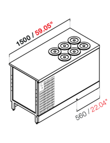 Recessed well - N. 6 wells - With reserve - cm 150 x 68.8 x 95.1 h