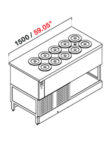 Pozzetto da incasso - A glicole - N. 10 pozzetti - cm 150 x 68.8 x 95.1 h