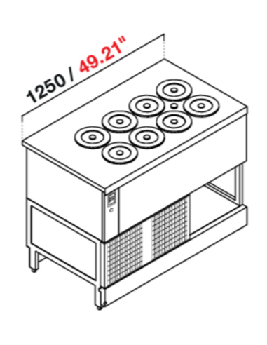 Pozzetto da incasso - A glicole - N. 8 pozzetti - cm 125 x 68.8 x 95.1 h