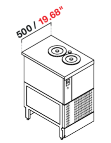 Recesado bien - A glycol..- N. 2 pozos - cm 50 x 68.8 x 95.1 h