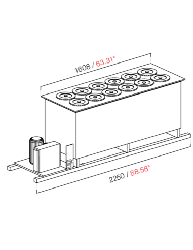 Pozzetto da incasso - Statico - N. 12 pozzetti - cm 225 x 68.8 x 95.1 h