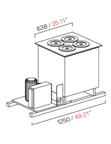 Pozzetto da incasso - Statico - N. 4 pozzetti - cm 125 x 68.8 x 95.1 h