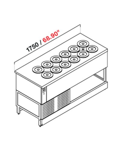 Pozzetto da incasso - A glicole - N. 12 pozzetti - cm 175 x 68.8 x 95.1 h