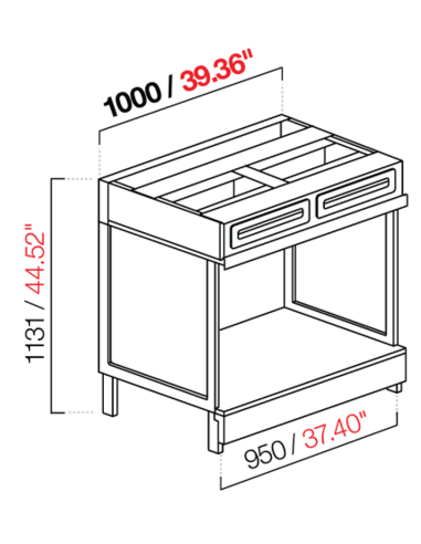 Cafetera - Equipamiento plano M/G/A - cm 100 x 68.8 x 113.1 h