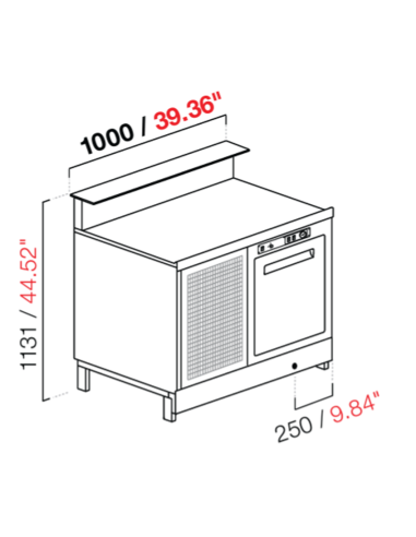 Banco bar - Linear - Refrigerado - N.1 puerta - cm 100 x 68.8 x 113.1 h