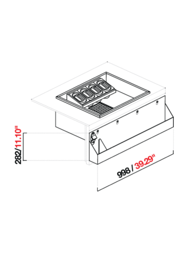 Tanque de cóctel - Incasso - cm 99.8 x 55 x 28.2 h