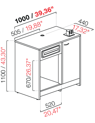 Retro base coffee machine - cm 100 x 66.5 x 110 h