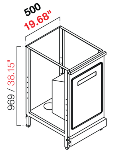 Retro base neutra - Stacking - cm 50 x 39.6/54.6/64.1 x 100 h