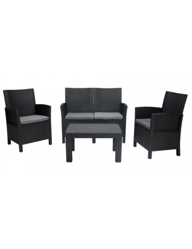 Set - Asientos Sofa 2 - Dos sillones - Mesa cm 78 x 53 x 43 h