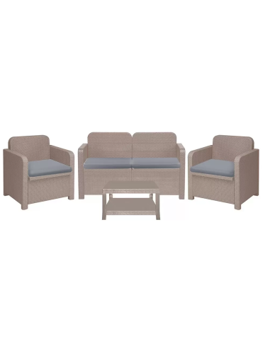 Set de Rattan - Asientos Sofa 2 - Dos sillones - Mesa cm 59 x 35 x 36 h