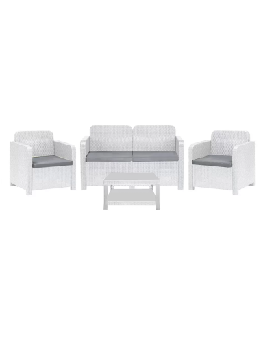 Set de Rattan - Asientos Sofa 2 - Dos sillones - Mesa cm 59 x 35 x 36 h