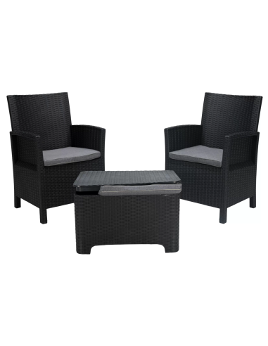 Set - Due poltrone cm 60 x 60 x 91 h - Tavolo cm 67.5 x 58 x 40 h