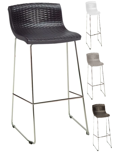 Stool - Polypropylene seat - Chrome base - Dimensions cm 49 x 49.5 x 91.5 h