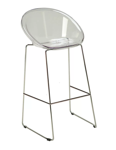 Transparent polycarbonate stool - Dimensions cm 49 x 50 x 100 h