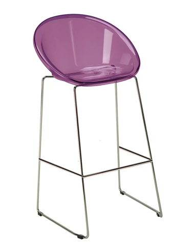 Transparent polycarbonate stool - Dimensions cm 49 x 50 x 100 h