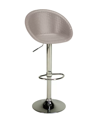 Stool - Polypropylene seat - Chrome base - Dimensions cm 49.5 x 44.5 x 84/106 h